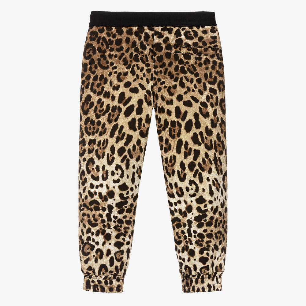 Dolce & Gabbana-Коричневые джоггеры с леопардовым принтом | Childrensalon Outlet