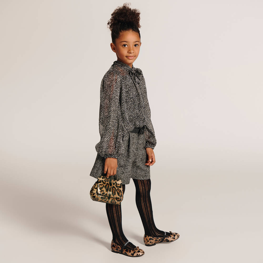 Dolce & Gabbana-Girls Brown Leopard Print Patent Leather Sicily Bag (14cm) | Childrensalon Outlet