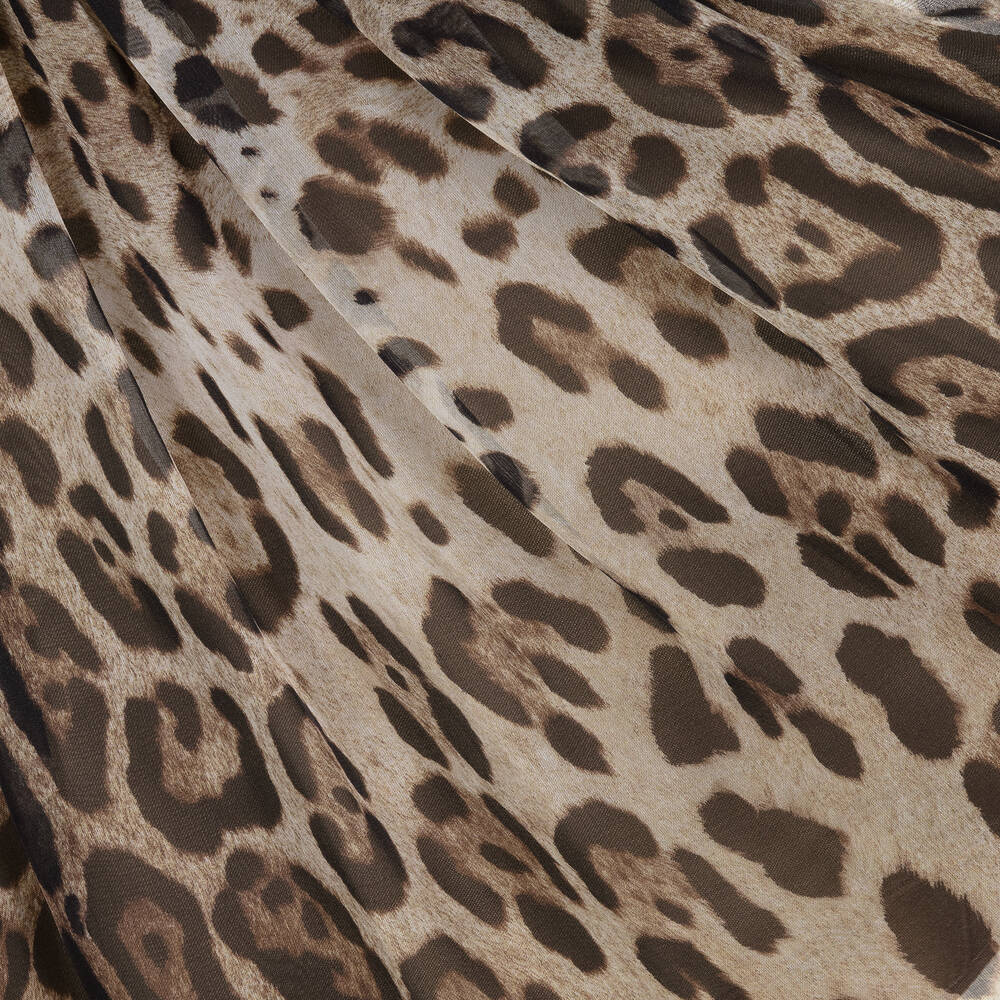 Dolce & Gabbana-تنورة حرير لون بني وأسود | Childrensalon Outlet