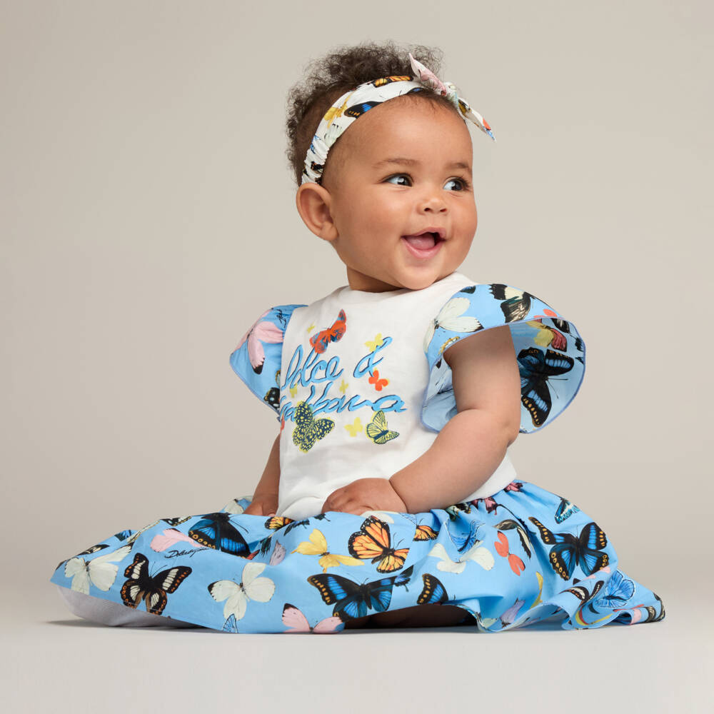Dolce & Gabbana-Girls Butterfly Dreams Cotton Tee | Childrensalon Outlet