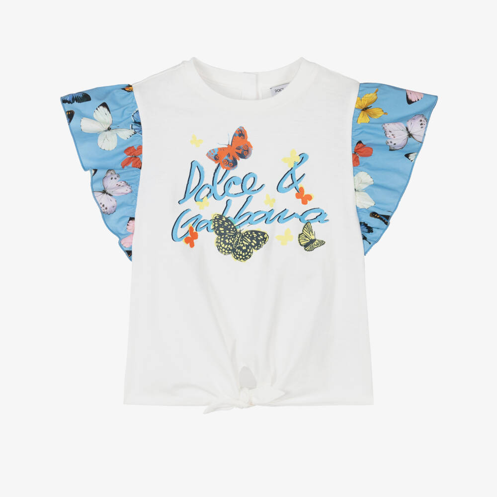 Dolce & Gabbana-تيشيرت قطن "أحلام الفراشات" للبنات | Childrensalon Outlet