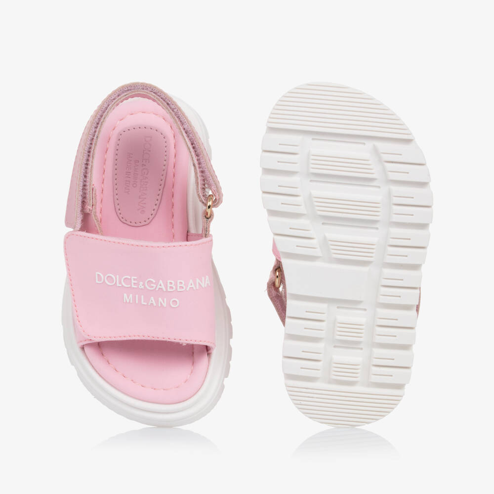 Dolce & Gabbana-Girls Chic Blush Footwear | Childrensalon Outlet