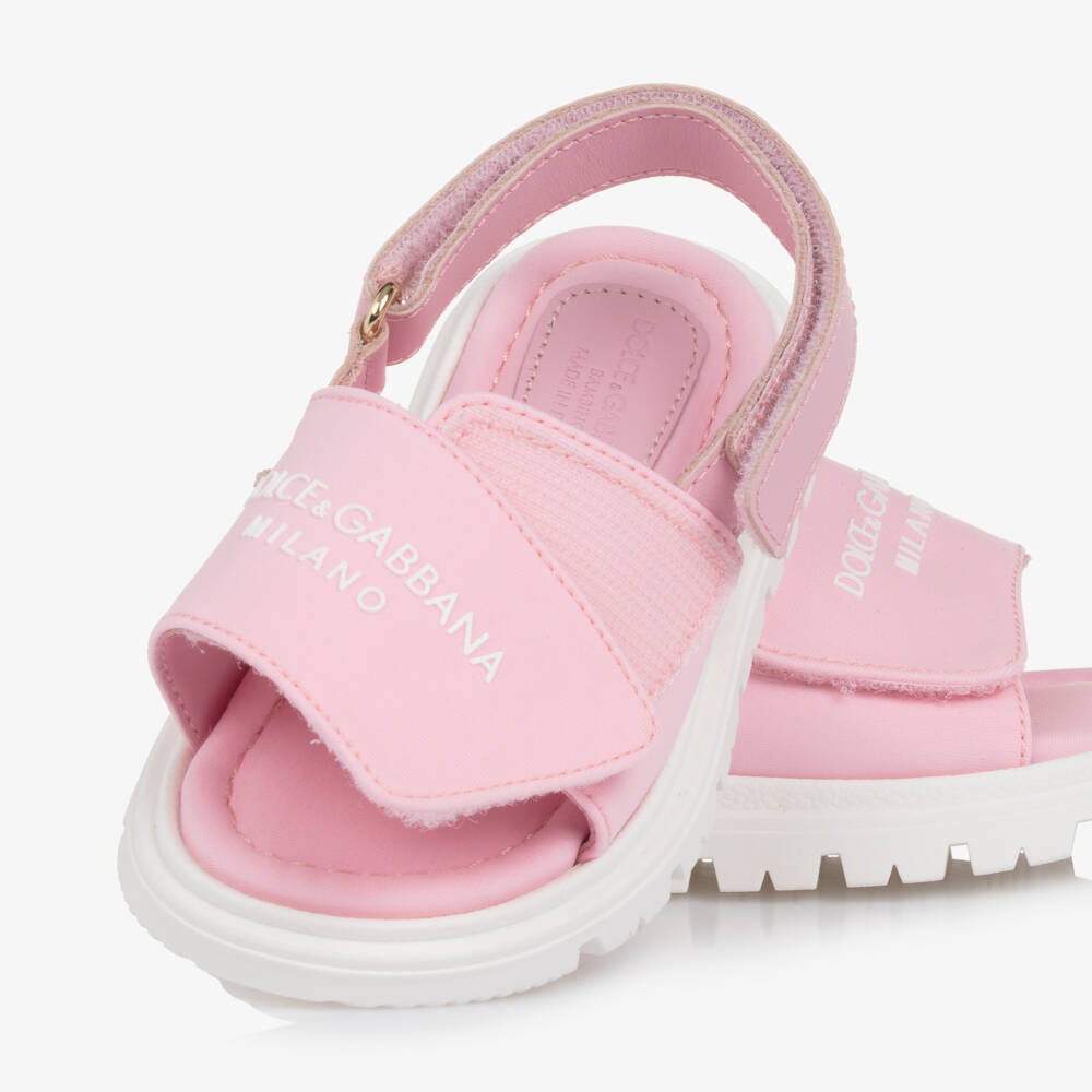 Dolce & Gabbana-Girls Chic Blush Footwear | Childrensalon Outlet