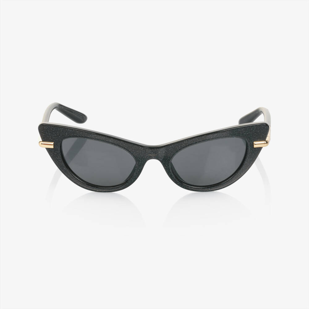 Dolce & Gabbana-Girls Chic Glitter Black Shades | Childrensalon Outlet