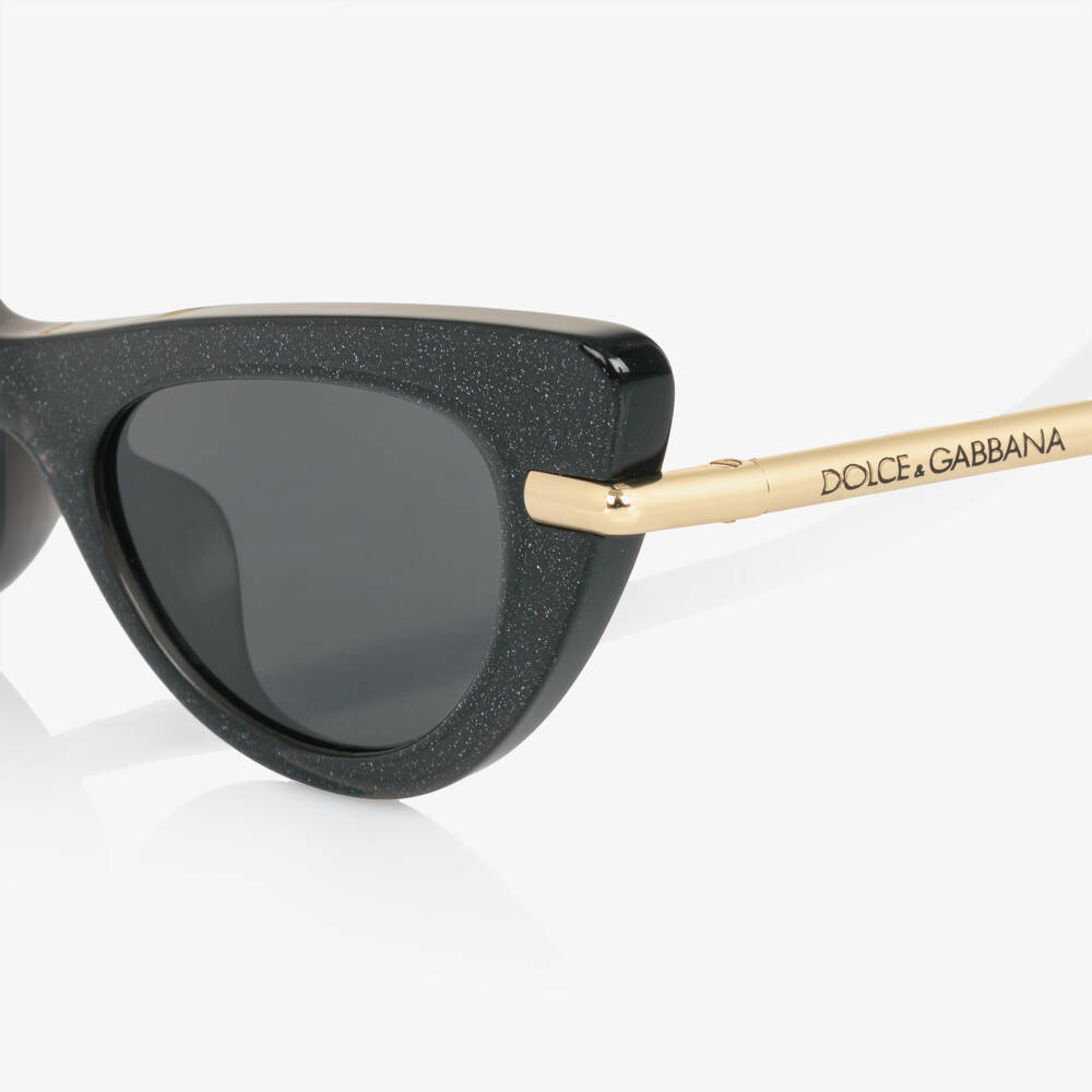 Dolce & Gabbana-Girls Chic Glitter Black Shades | Childrensalon Outlet