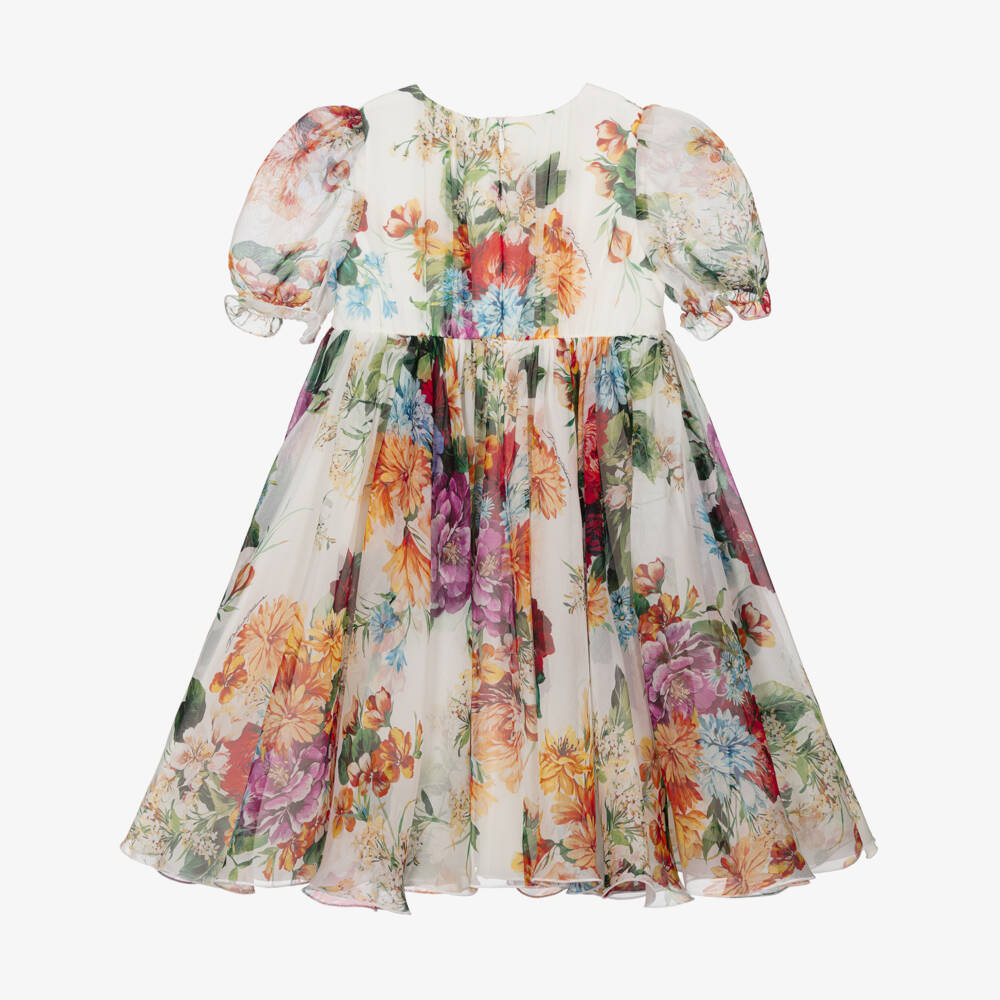 Dolce & Gabbana-فستان شيفون حرير زاهي للبنات | Childrensalon Outlet