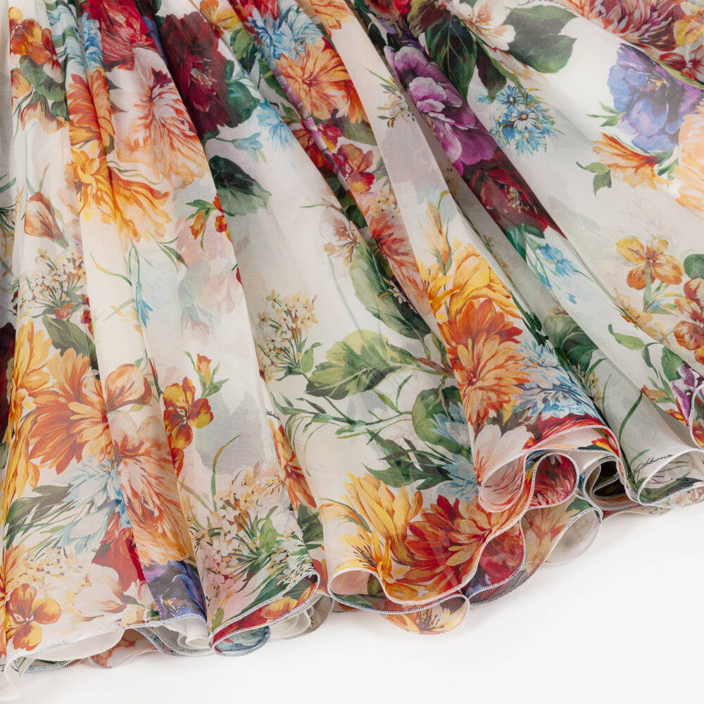 Dolce & Gabbana-فستان شيفون حرير زاهي للبنات | Childrensalon Outlet