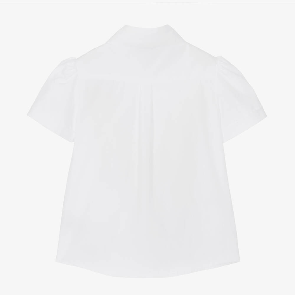 Dolce & Gabbana-بلوزة قطن بوبلين لون أبيض | Childrensalon Outlet