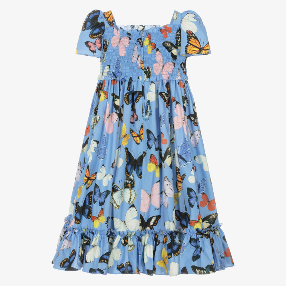 Dolce & Gabbana-Платье из хлопка с бабочками для девочек | Childrensalon Outlet