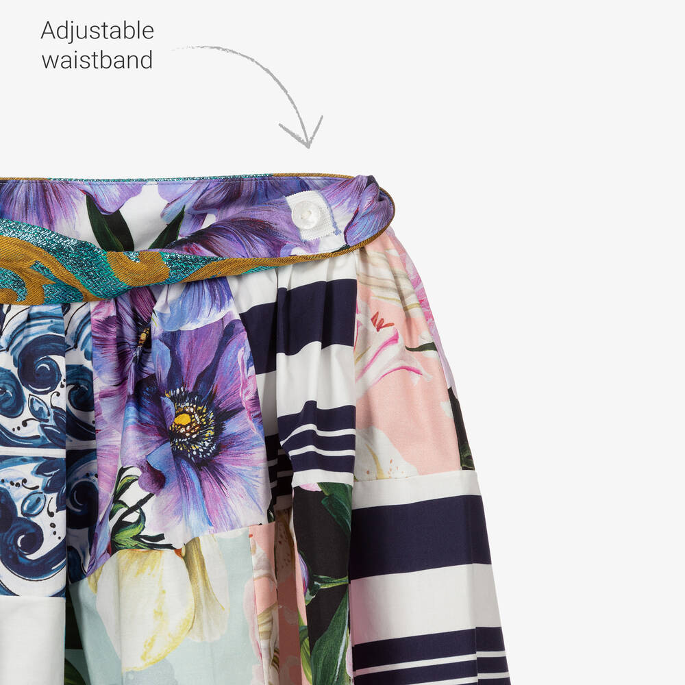 Dolce & Gabbana-Хлопковая юбка в стиле «пэчворк» для девочек | Childrensalon Outlet