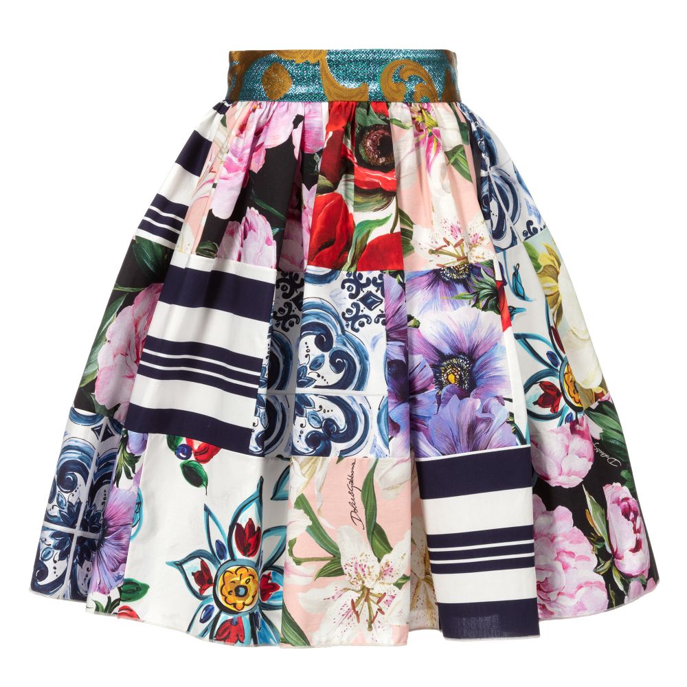 Dolce & Gabbana Carretto Print Poplin Skirt | Harrods US