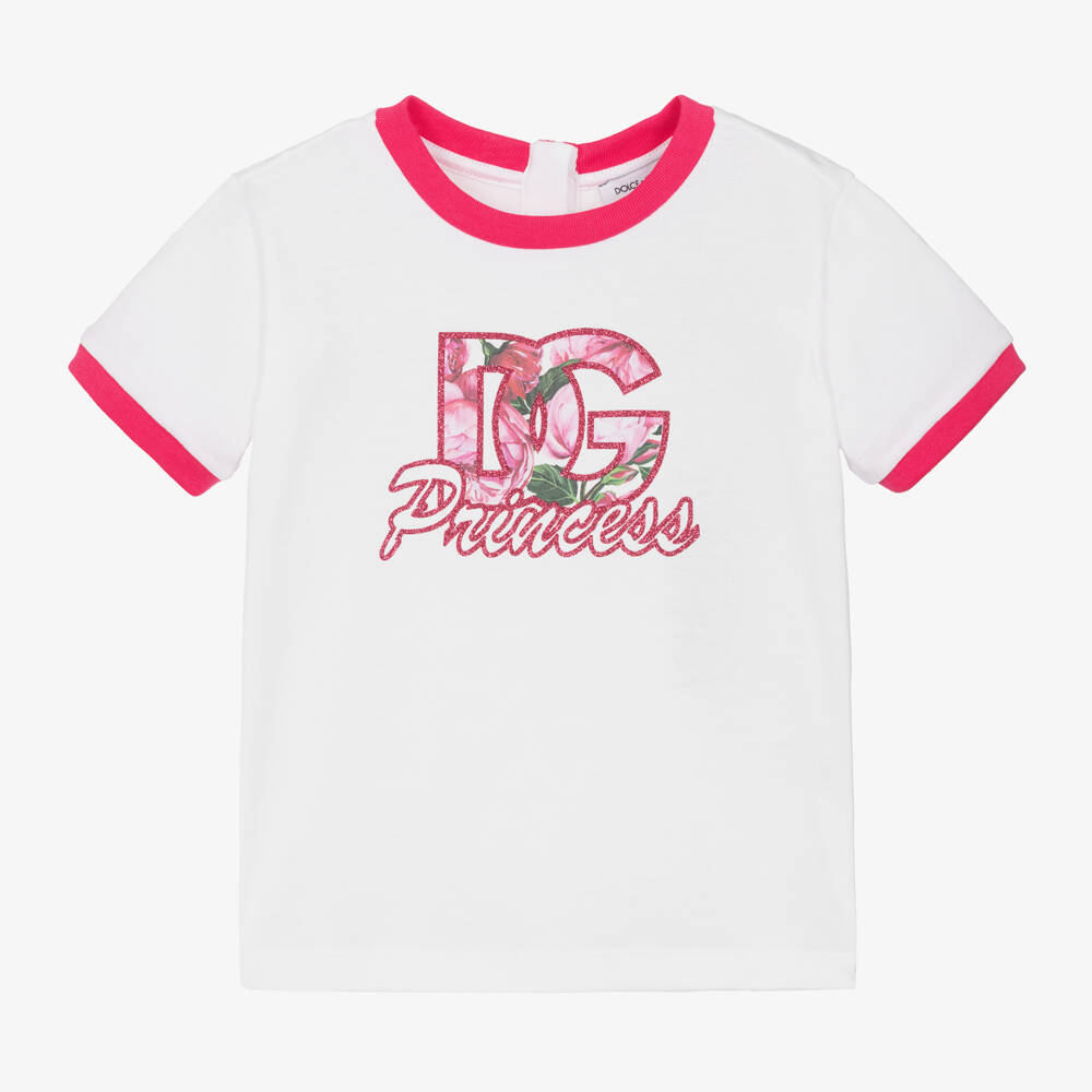 Dolce & Gabbana-Girls Cotton Princess Floral Tee | Childrensalon Outlet