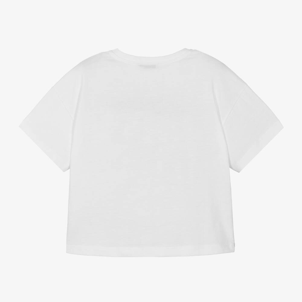Dolce & Gabbana-تيشيرت قطن جيرسي لون أبيض للبنات | Childrensalon Outlet