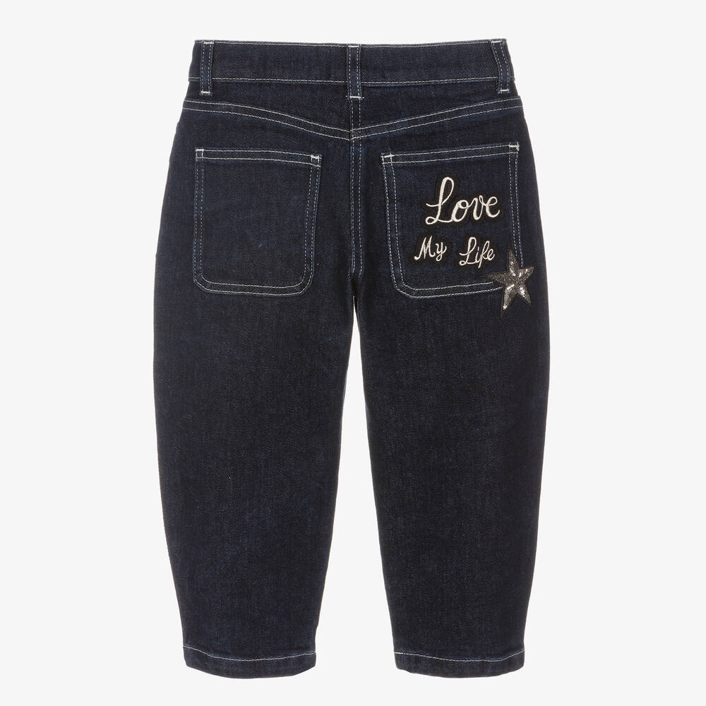 Dolce & Gabbana-Girls Dark Blue Mom Jeans | Childrensalon Outlet
