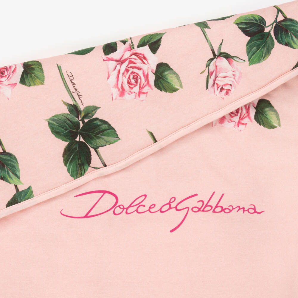 Dolce & Gabbana-Girls Delicate Pink Floral Blanket | Childrensalon Outlet