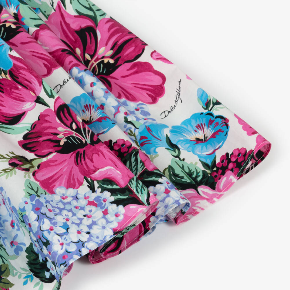Dolce & Gabbana-Girls Delicate Pink Flower Dress | Childrensalon Outlet
