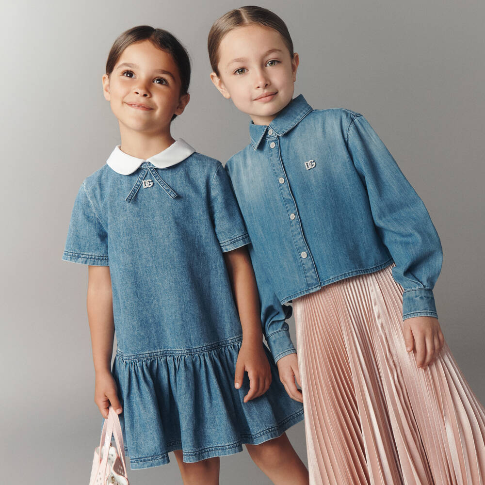 Dolce & Gabbana-Girls Delightful Denim Frock | Childrensalon Outlet