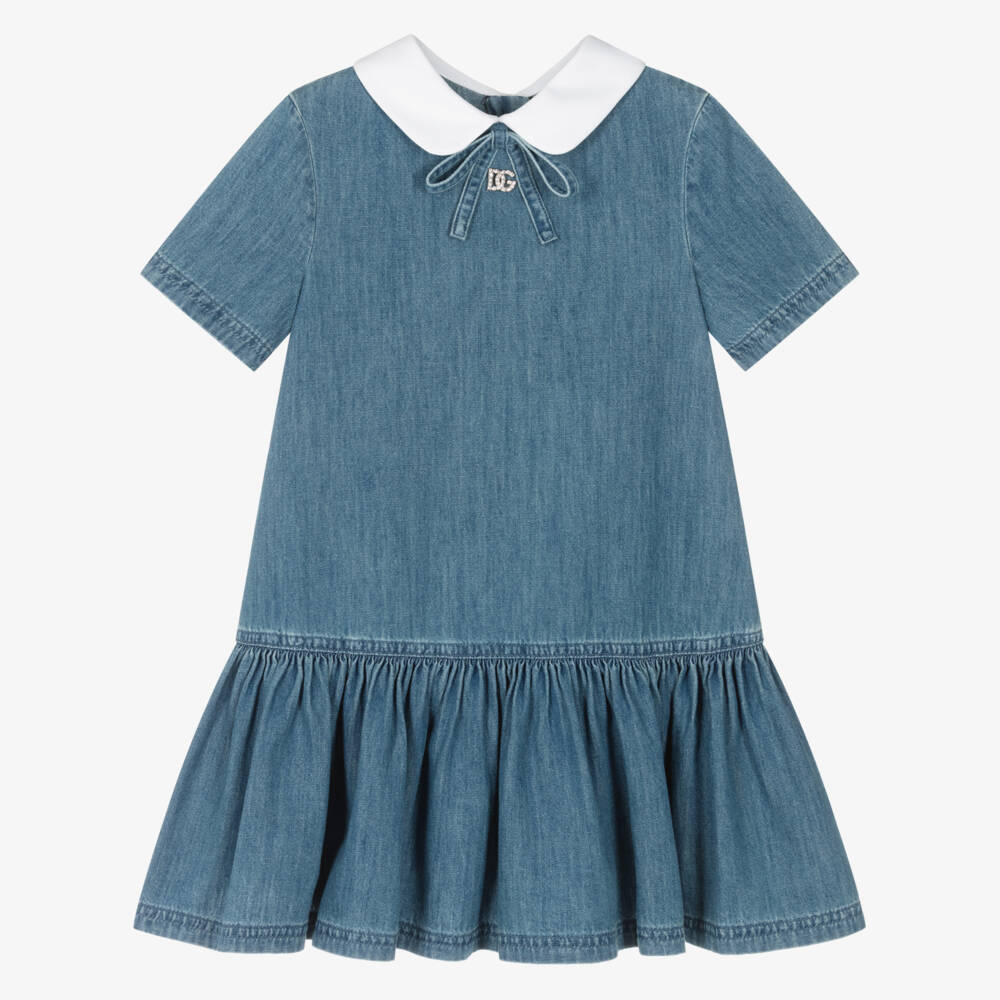 Dolce & Gabbana-Girls Delightful Denim Frock | Childrensalon Outlet