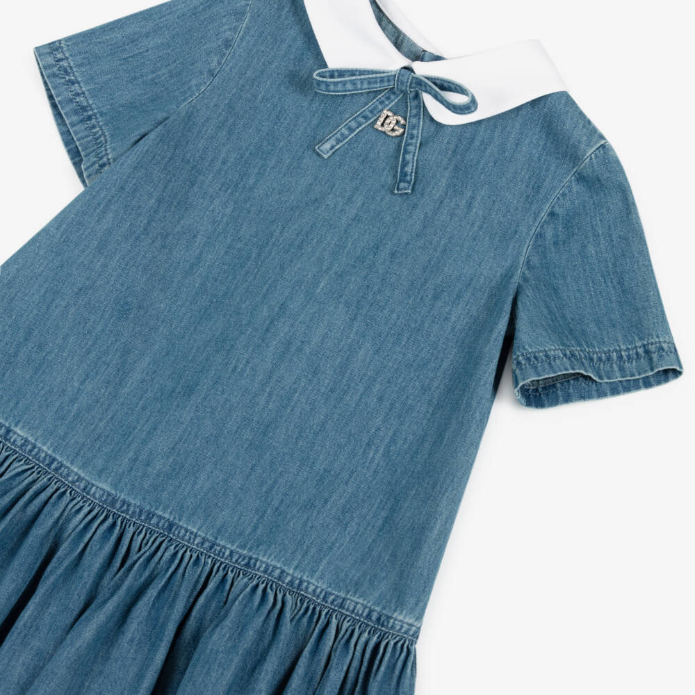 Dolce & Gabbana-Girls Delightful Denim Frock | Childrensalon Outlet