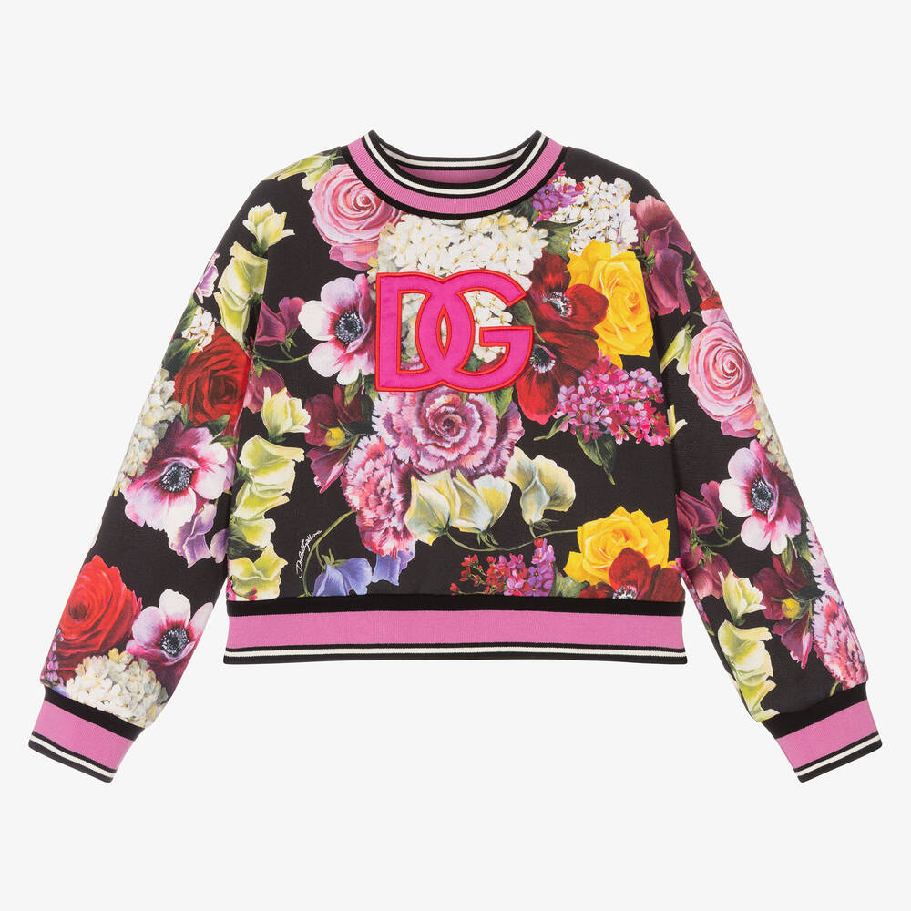 Dolce & Gabbana - Sweat fleuri DG Fille | Childrensalon