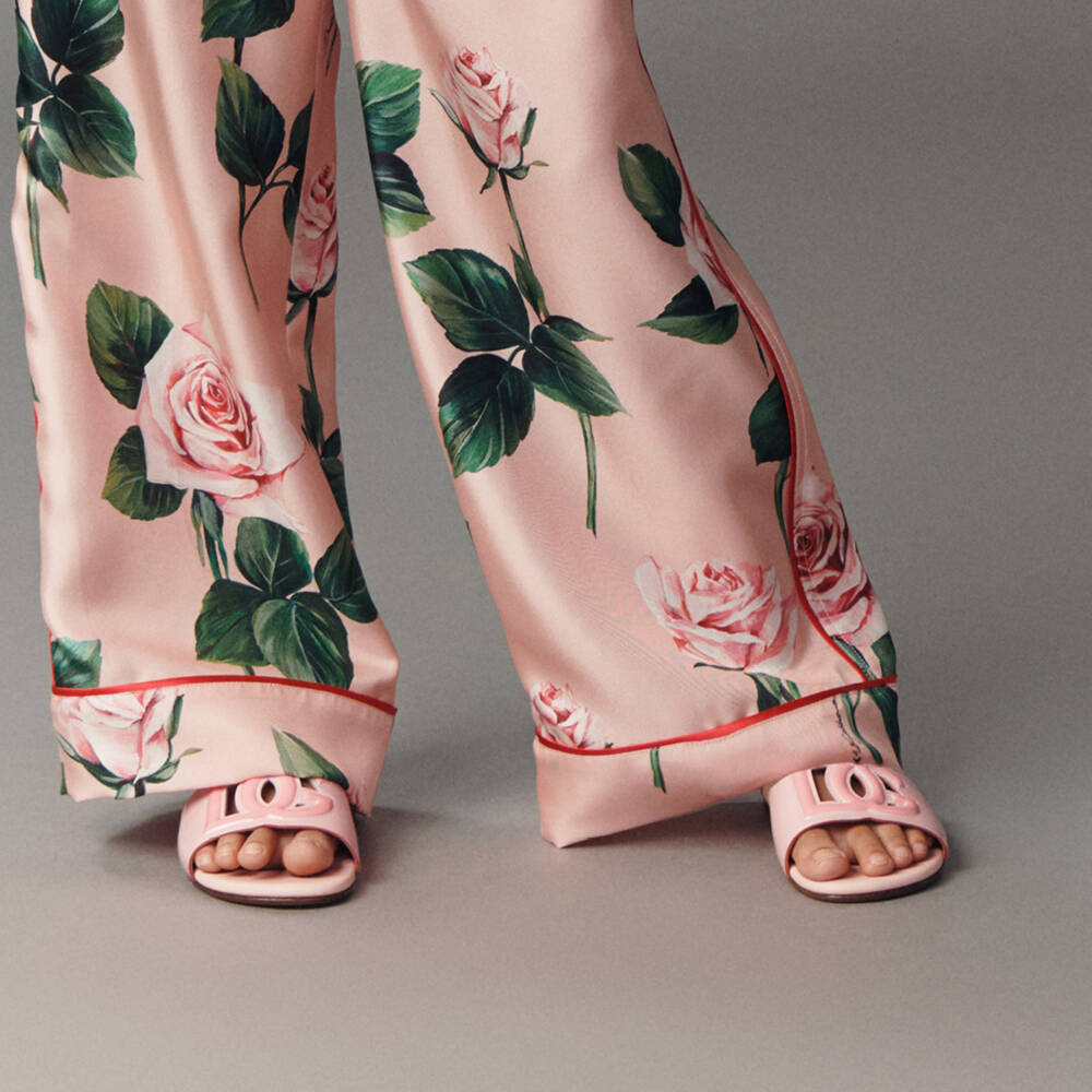 Dolce & Gabbana-Girls Elegant Pink Leather Slides | Childrensalon Outlet