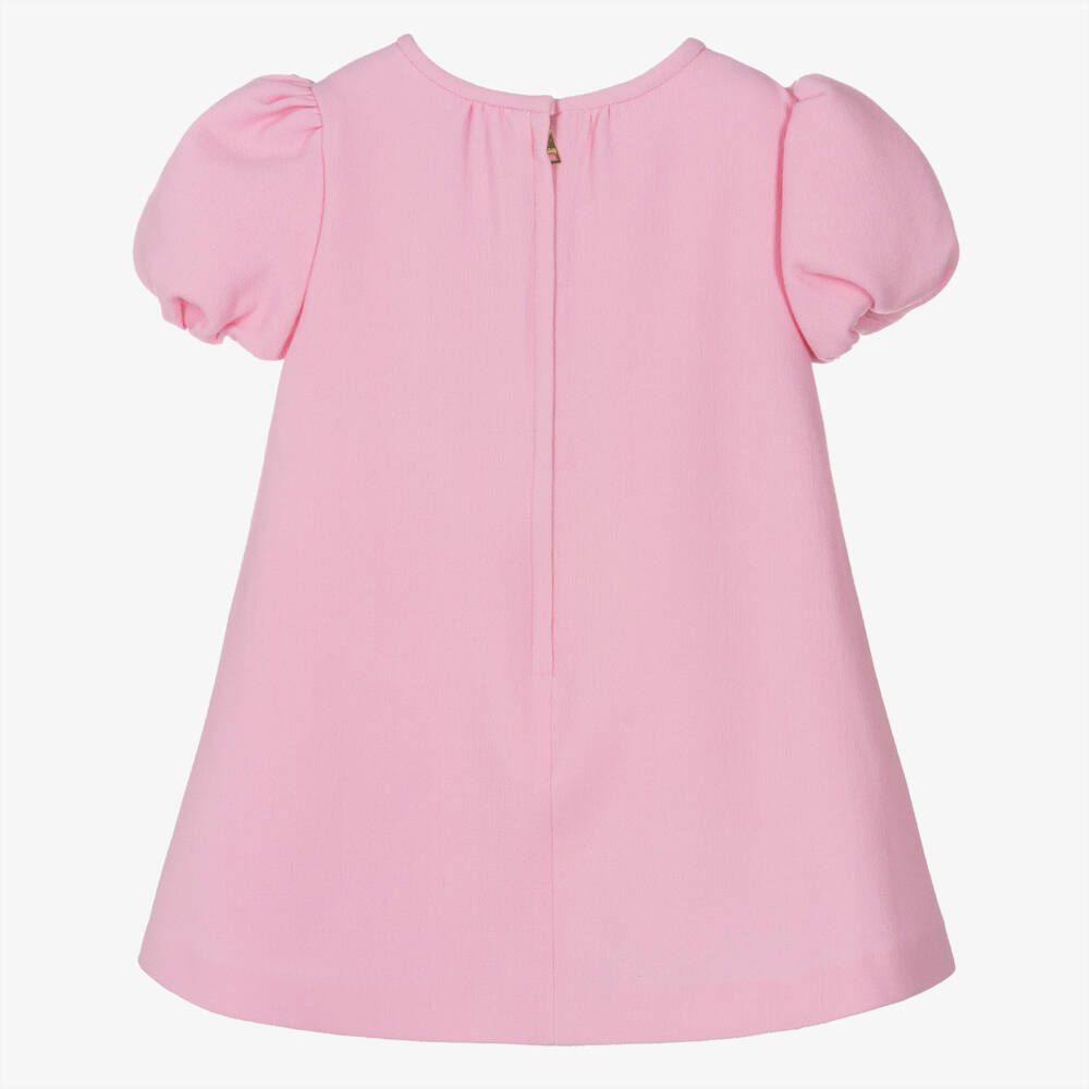 Dolce & Gabbana-Girls Elegant Pink Wool Frock | Childrensalon Outlet