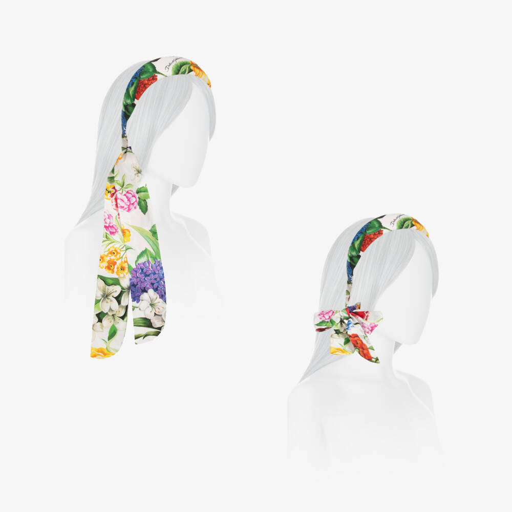 Dolce & Gabbana-Girls Elegant White Floral Headband | Childrensalon Outlet