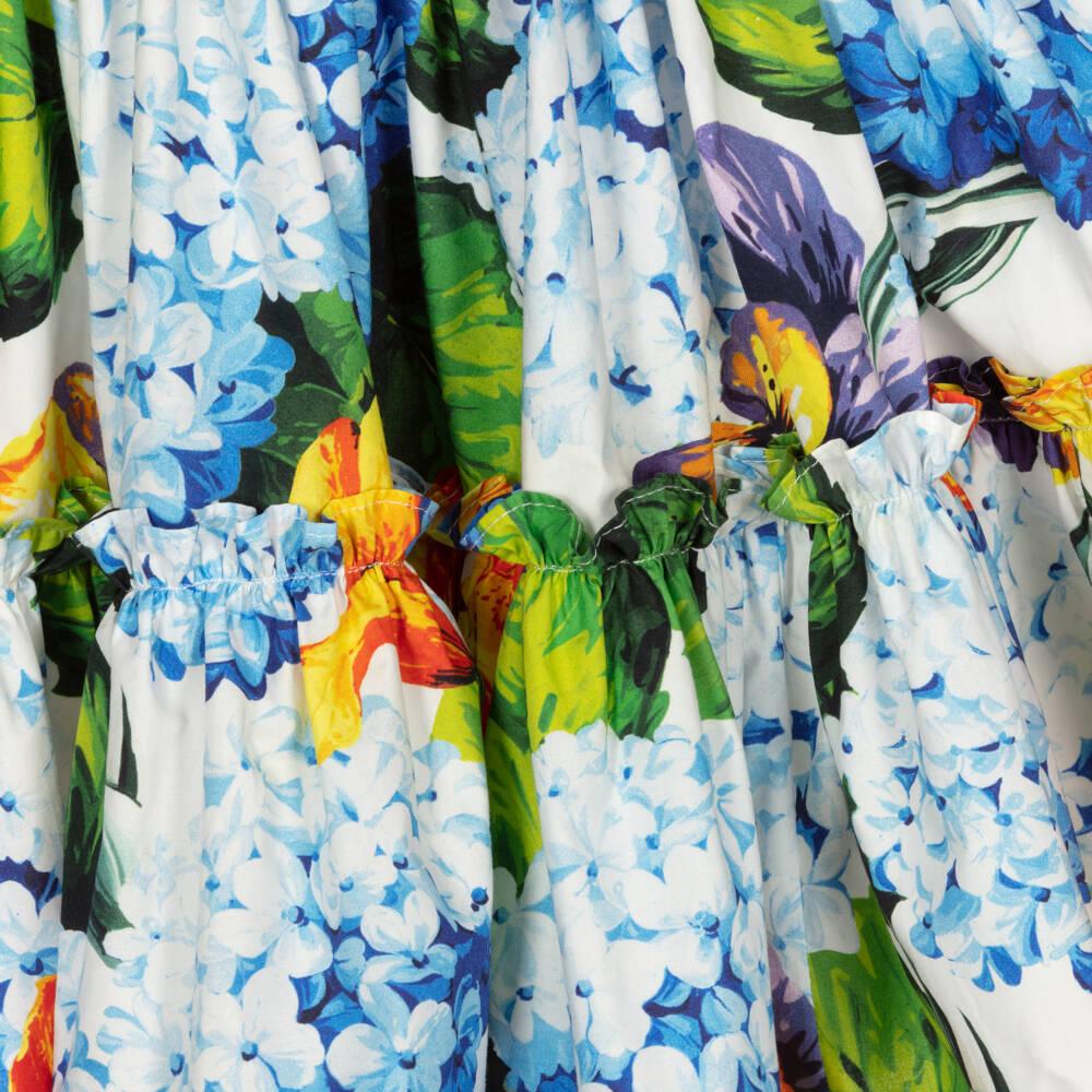 Dolce & Gabbana-Girls Elegant White Floral Skirt | Childrensalon Outlet