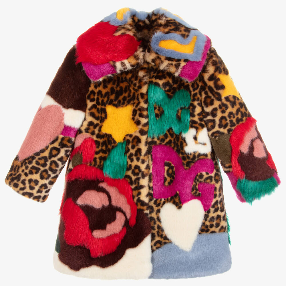 Dolce & Gabbana - Girls Faux Fur Coat | Childrensalon