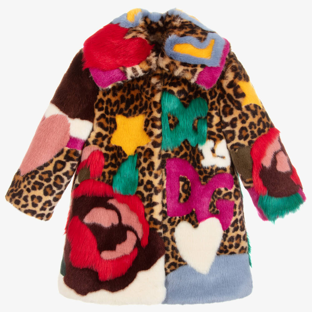 Dolce Gabbana Girls Faux Fur Coat Childrensalon Outlet