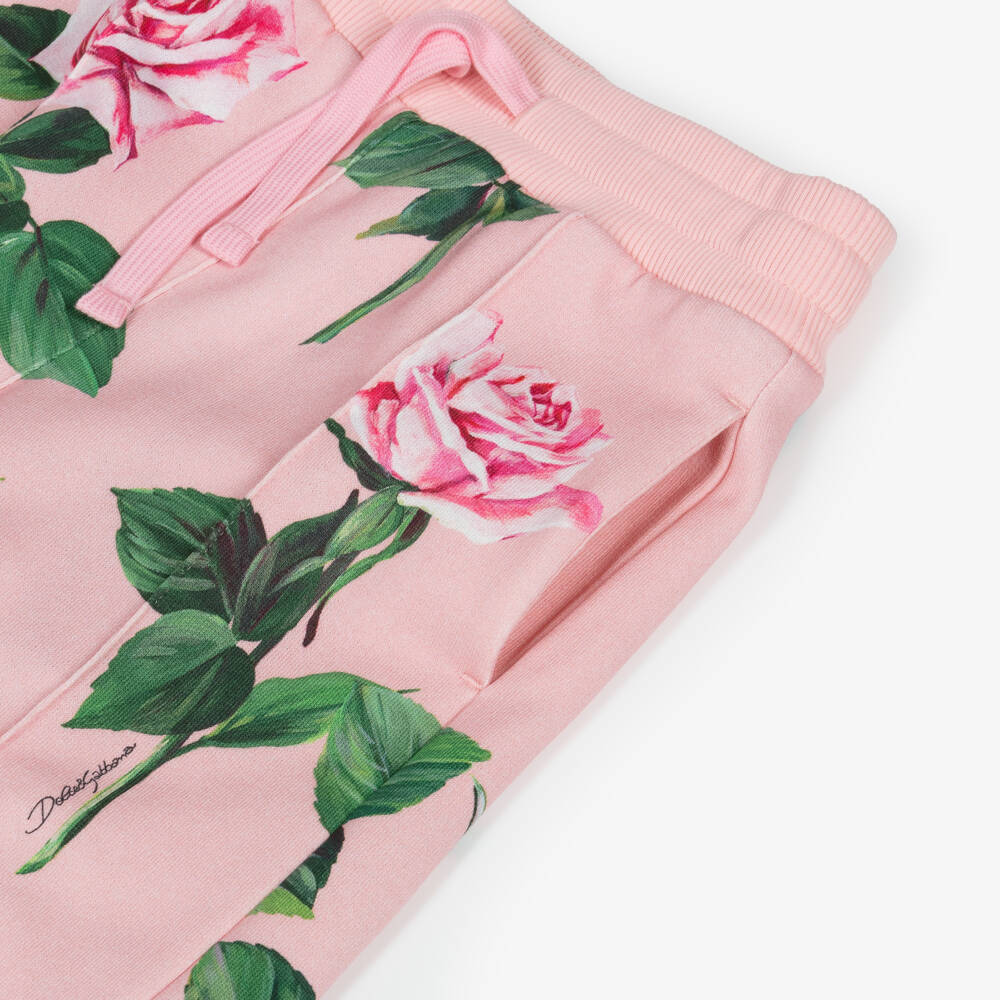Dolce & Gabbana-Girls Floral Cotton Comfort Trousers | Childrensalon Outlet
