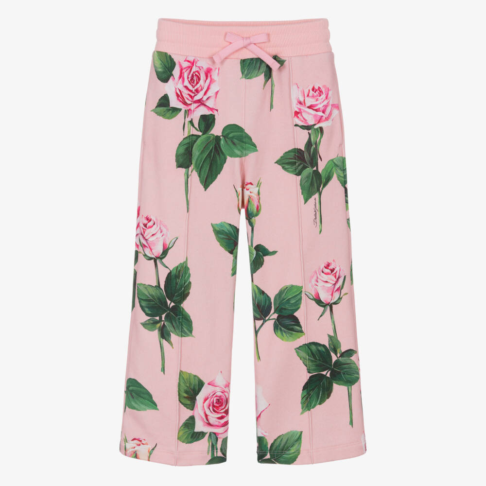 Dolce & Gabbana-بنطلون قطني مريح بنقشة زهور للبنات | Childrensalon Outlet