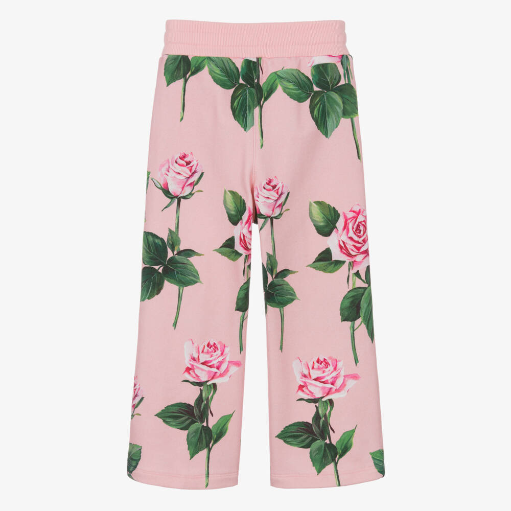 Dolce & Gabbana-Girls Floral Cotton Comfort Trousers | Childrensalon Outlet