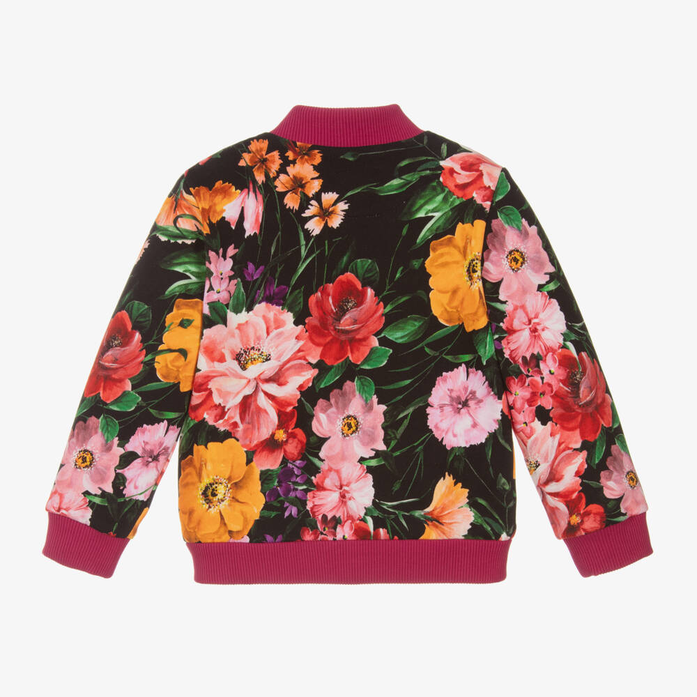Dolce & Gabbana-Girls Floral Cotton Zip Top | Childrensalon Outlet