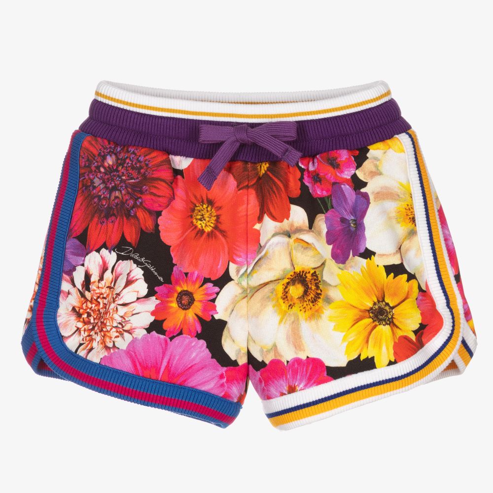 Dolce & Gabbana - Girls Floral Jersey Shorts | Childrensalon
