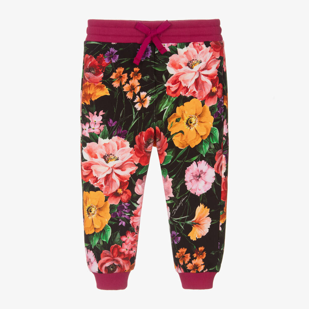 Dolce & Gabbana-Girls Floral Jersey Trousers | Childrensalon Outlet