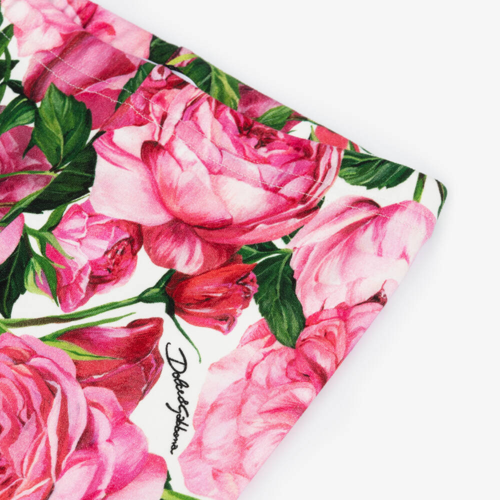 Dolce & Gabbana-Girls Floral Pink Jersey Leggings | Childrensalon Outlet