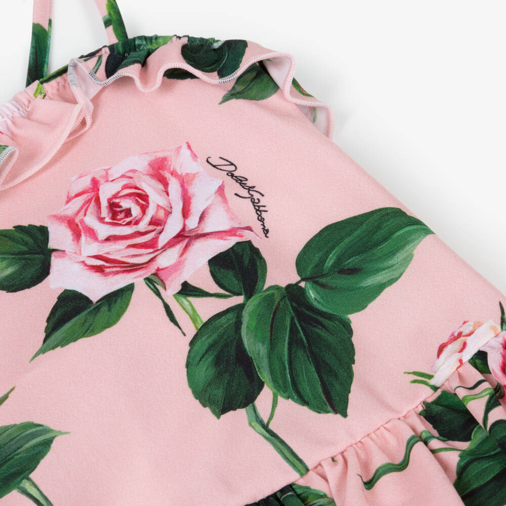 Dolce & Gabbana-Girls Floral Pink Swimwear Delight | Childrensalon Outlet