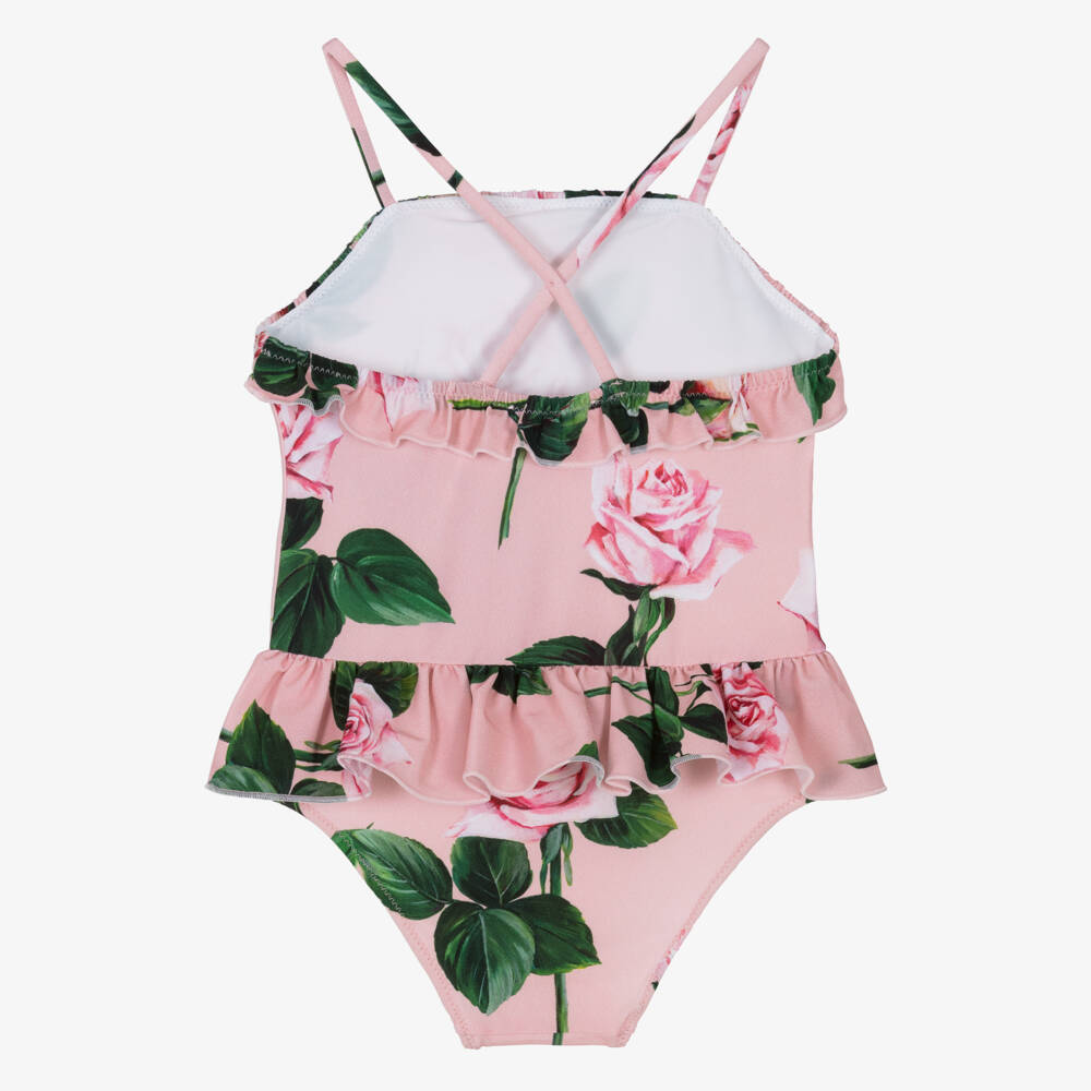Dolce & Gabbana-Girls Floral Pink Swimwear Delight | Childrensalon Outlet