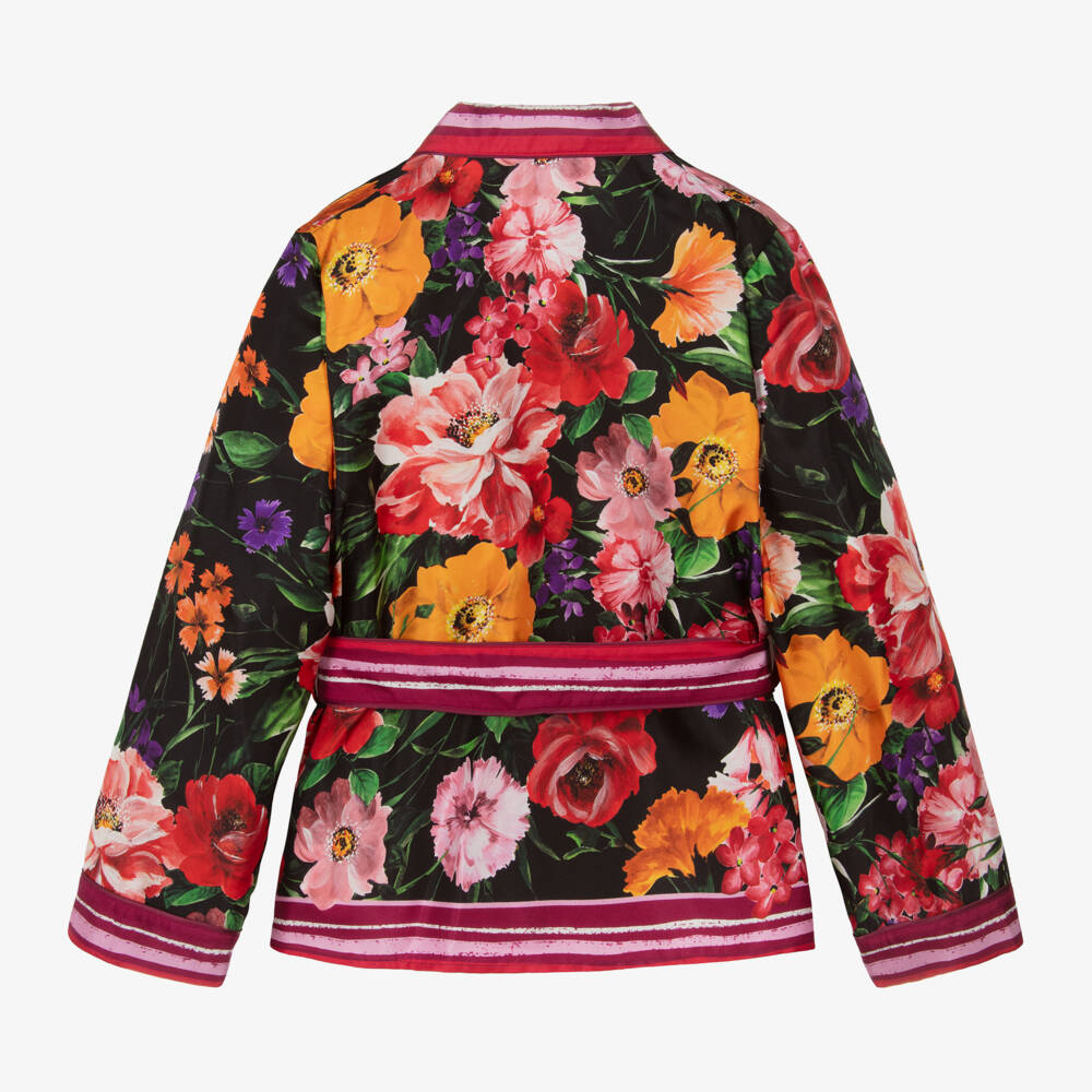 Dolce & Gabbana-بلوزة حرير لون زهري وأسود | Childrensalon Outlet