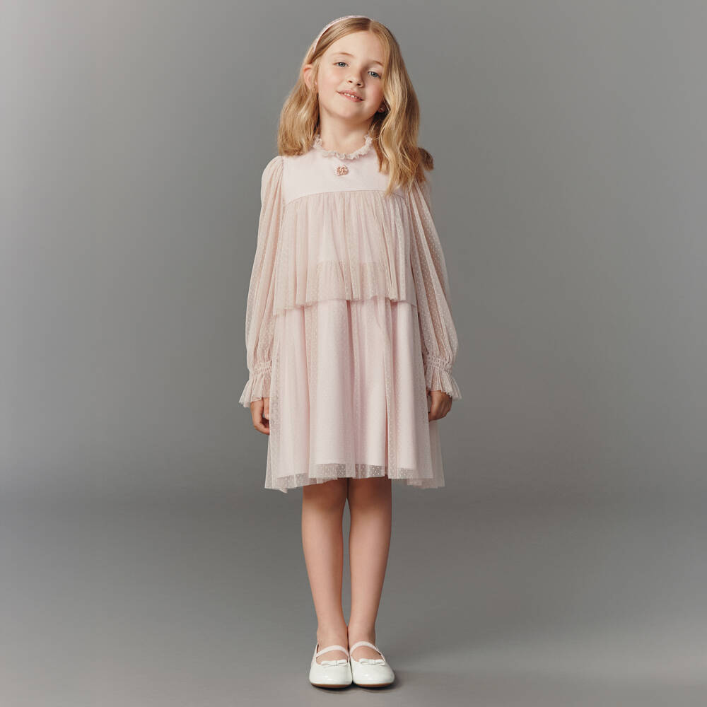 Dolce & Gabbana-Girls Glossy White Ballerina Shoes | Childrensalon Outlet