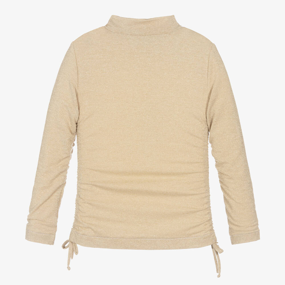 Dolce & Gabbana-Золотистая водолазка с люрексом для девочек | Childrensalon Outlet