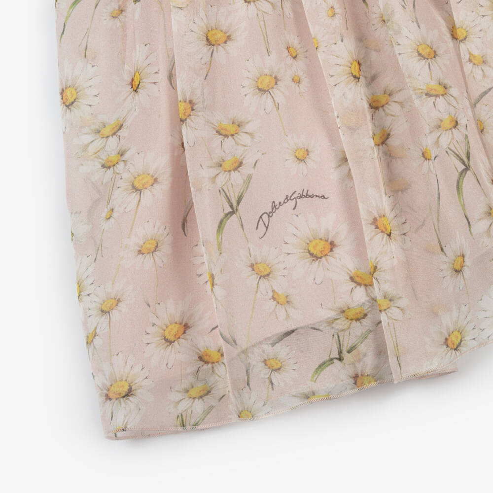 Dolce & Gabbana-Girls Gold Patterned Tulle Skirt | Childrensalon Outlet