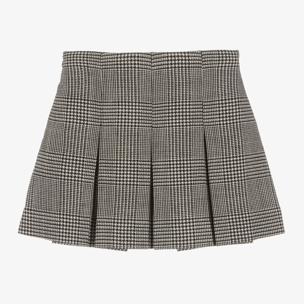Dolce & Gabbana-Girls Grey Check Wool Skirt | Childrensalon Outlet