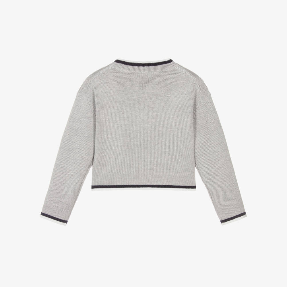 Dolce & Gabbana-Girls Grey Emblem Pullover | Childrensalon Outlet
