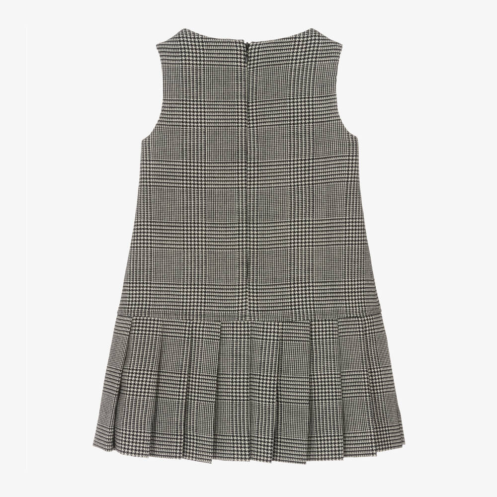 Dolce & Gabbana-Girls Grey Wool Check Dress | Childrensalon Outlet