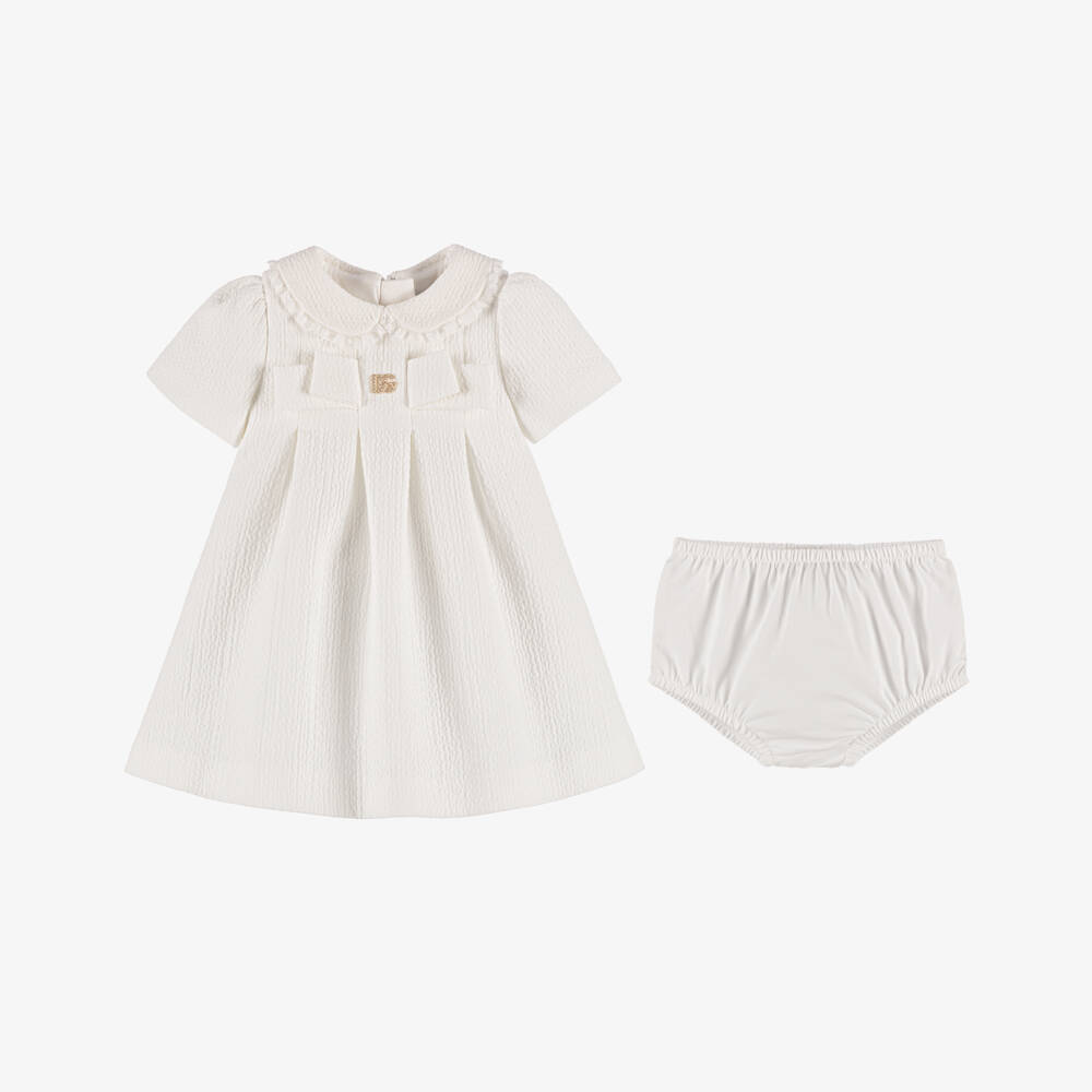 Dolce & Gabbana-Girls' Ivory Bow Elegance Dress | Childrensalon Outlet