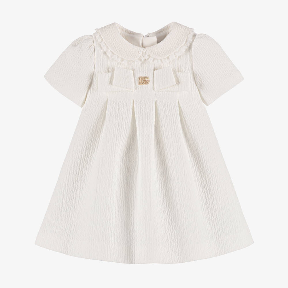 Dolce & Gabbana-Girls' Ivory Bow Elegance Dress | Childrensalon Outlet