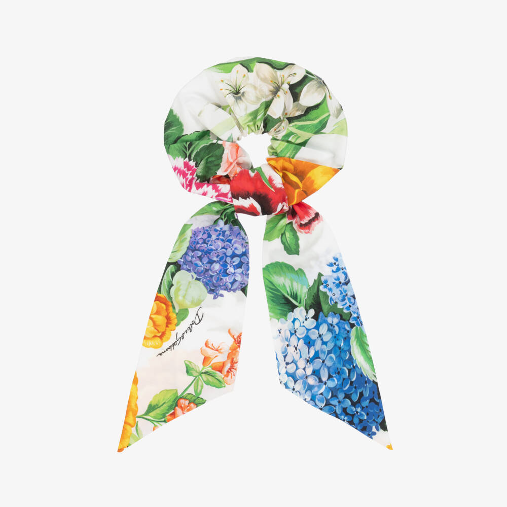 Dolce & Gabbana-Girls Ivory Cotton Blooming Hair Tie | Childrensalon Outlet