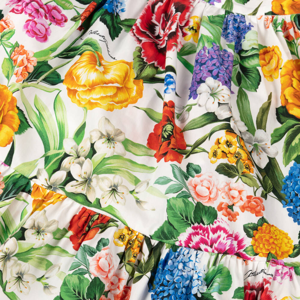 Dolce & Gabbana-Girls Ivory Cotton Blossom Skirt | Childrensalon Outlet